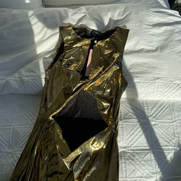 gold maxi dress with cut outs - Picture 2 of 2